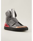Raf Simons Metallic Accent Hi-top Sneakers - Lyst