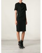 Cedric Charlier Draped Layered Dress - Lyst