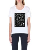 Sandro Flocked Print Cotton T-shirt - Lyst