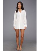 Tommy Bahama Crinkle Cotton Boyfriend Shirt - Lyst
