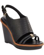 Calvin Klein Prina Snakeskin Print Wedges - Lyst