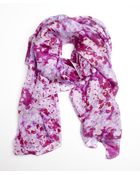 La Fiorentina Purple Stamped Circle Print Silk Scarf - Lyst