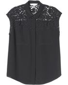 Rebecca Taylor Lace Pocket Top - Lyst