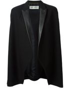 Saint Laurent Tuxedo Style Cape - Lyst