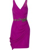 Notte By Marchesa Embellished Silk-chiffon Mini Dress - Lyst