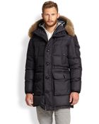 Moncler Affton Fur-Trimmed Puffer Coat - Lyst