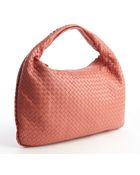 Bottega Veneta Rose Intrecciato Leather 'Veneta' Large Hobo - Lyst