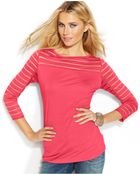 Inc International Concepts Petite Three-Quarter-Sleeve Illusion Top - Lyst