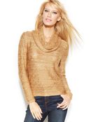 Inc International Concepts Metallic Cowl-Neck Sequined Sweater - Lyst
