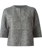 Michael Kors Herringbone Cropped Open Jacket - Lyst