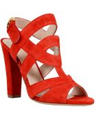 Sergio Rossi Criss-Cross High Heel Suede Sandal - Lyst