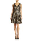 Vince Camuto Metallic Brocade Cocktail Dress - Lyst