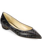 Nicholas Kirkwood Studded Point-toe Leather Flats - Lyst