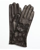 Vince Camuto Black Leather Studded Gloves - Lyst