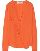 By Malene Birger Vibha Ruffled Crepe Blouse - Lyst