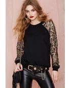 Nasty Gal Goldmine Crochet Sweatshirt - Lyst