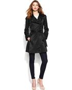 Jessica Simpson Ruffletrim Belted Trench Coat - Lyst