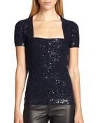 Donna Karan New York Sequined Shrug Top - Lyst