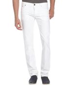 Burberry Brit White Cotton Denim Button Fly 'Steadman' Jeans - Lyst