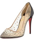 Christian Louboutin Follies Crystal Mesh Red Sole Pump - Lyst