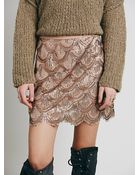 Free People Womens Scallop Embellished Mini - Lyst