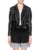Acne Studios Mape Studded Belted Leather Jacket - Lyst