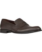 Ermenegildo Zegna Grained Leather Penny Loafers - Lyst