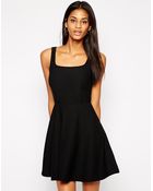 Tfnc Bardot Dress With Square Neck In Texture - Lyst