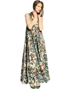 Yvonne S Organic Cotton Camouflage Long Dress - Lyst