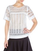 Rebecca Taylor White Eyelet Top - Lyst