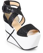 Calvin Klein Pauline Weave Platform Wedge Sandals - Lyst
