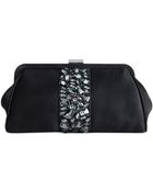 La Regale Satin Stone Kiss-Lock Clutch - Lyst