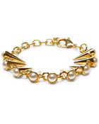Fallon Swarovski Crystal And Pearl Gold-Plated Bracelet - Lyst