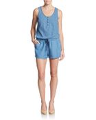 Splendid Indigo Dye Short Jumpsuit - Lyst
