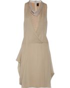 Vera Wang Layered Silk-Chiffon Dress - Lyst