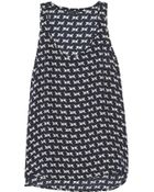 Theory Isaac Printed Silk Top - Lyst