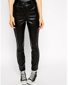 Asos Skinny Pants In Leather Look - Lyst