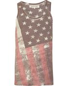 River Island Ecru Washed Flag Print Vest Top - Lyst