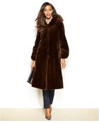 Jones New York Hooded Faux-Fur Maxi Coat - Lyst