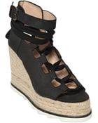 Castaner 110Mm Nubuck Lace-Up Wedge Sandals - Lyst