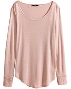 H&M Jersey Top - Lyst