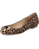 Michael Kors Pearl Leopard-Print Ballerina Flat - Lyst