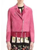 3.1 Phillip Lim Nubuck Leather Layered Biker Jacket - Lyst