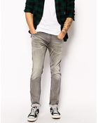 Diesel Jog Jeans Thavar 800Q Slim Fit Gray Light Wash - Lyst