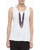 Eileen Fisher Linen Jersey Scoop-Neck Top - Lyst