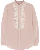 Mason by Michelle Mason Lace-Paneled Silk Crepe De Chine Blouse - Lyst