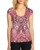 Just Cavalli Scroll Jersey Top - Lyst