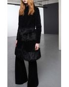 Giambattista Valli Velvet Coat With Patched Fur - Lyst