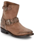 Ash Video Leather Flat-Stud Moto Boots - Lyst