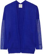 Mason by Michelle Mason Leather-Trimmed Knitted Cardigan - Lyst